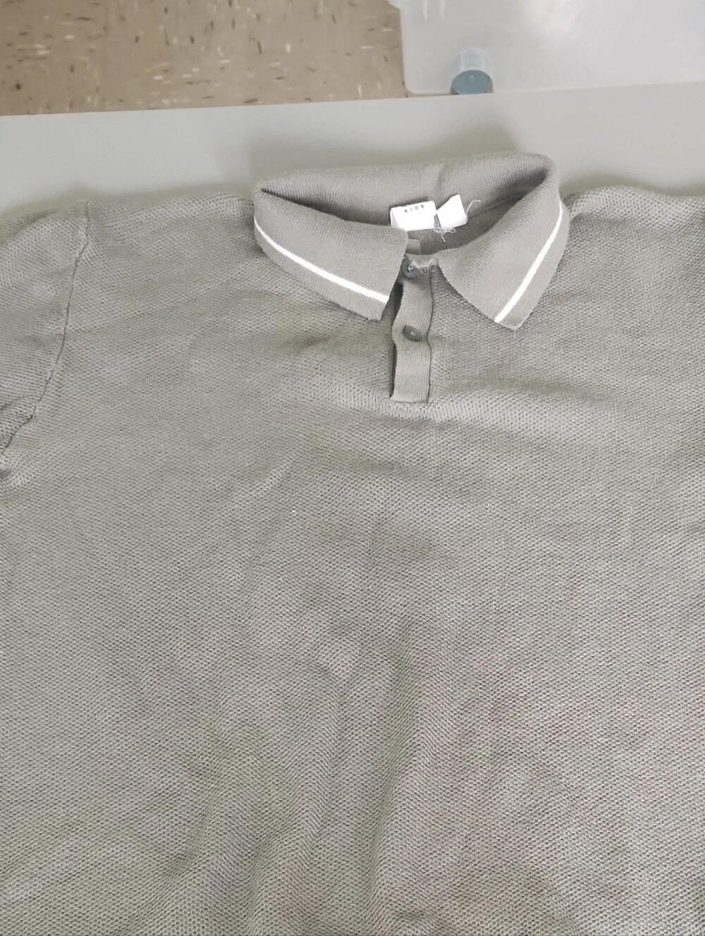 GAP Gray Polo with White Collar Stripe